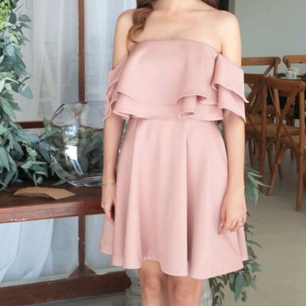 Strapless rose dress